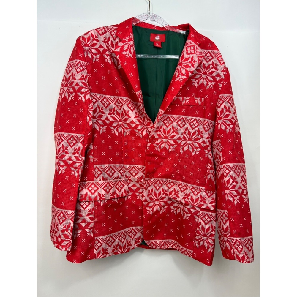 Dec‎ 25th Ugly Santa Christmas Sweater Coat Blazer/Jacket/Suit Top Men's Size M